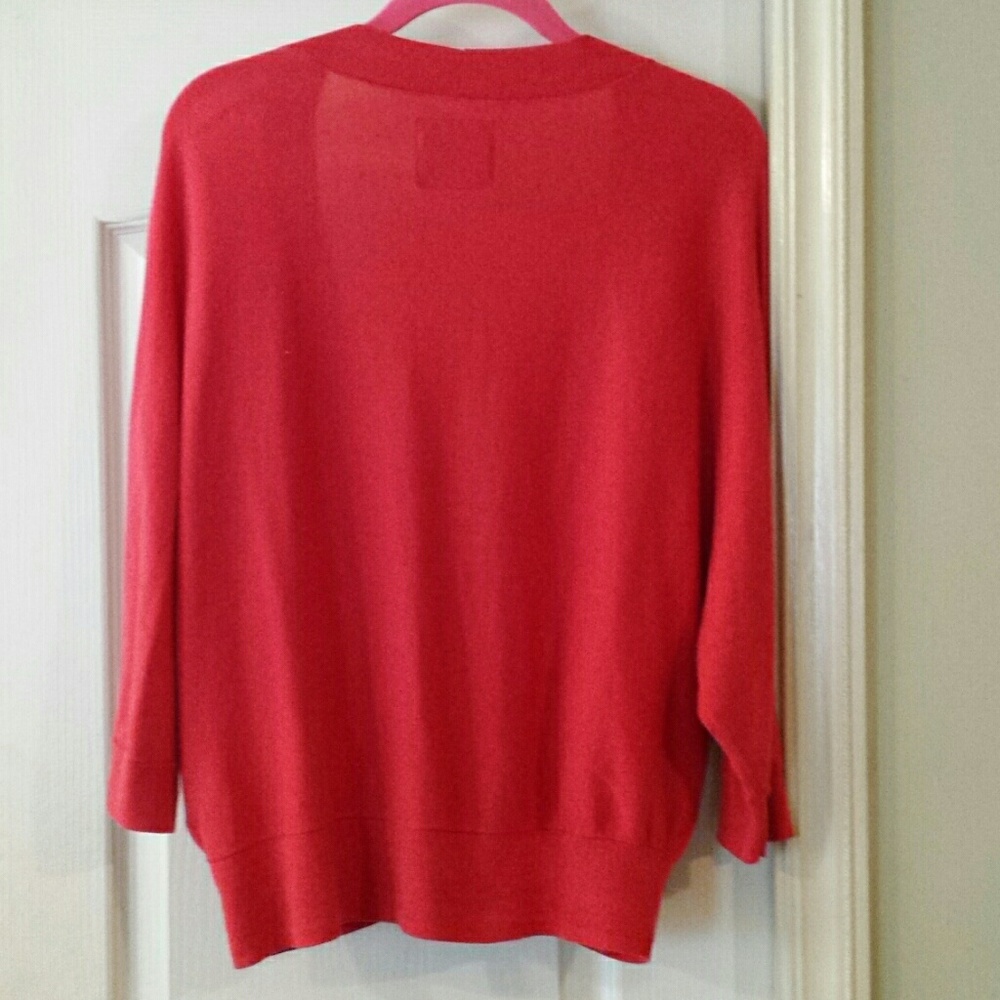 AEO Oversized Red Batwing Shrug/Cardi. Sz. Med. - Picture 2 of 6