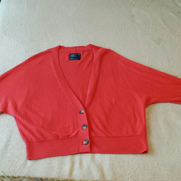 AEO Oversized Red Batwing Shrug/Cardi. Sz. Med. - Picture 3 of 6