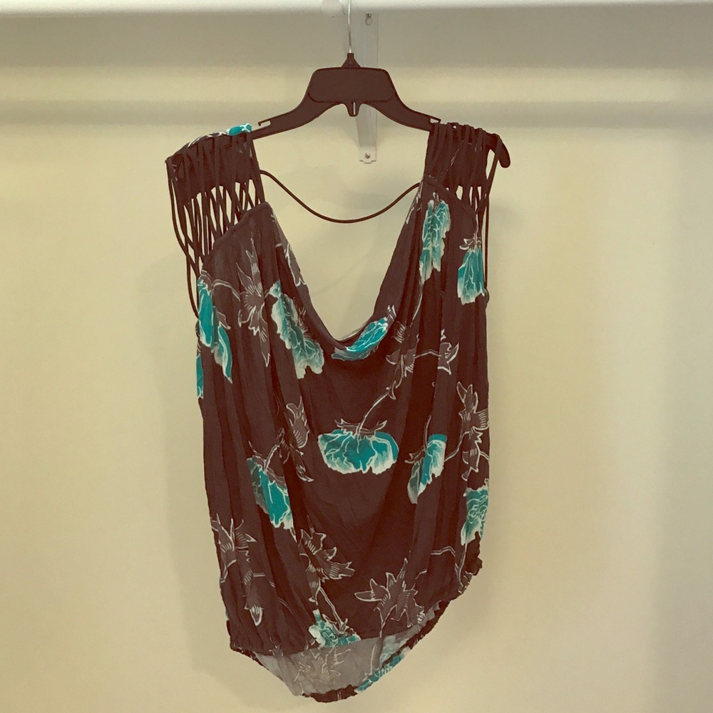 Free people off the shoulder strappy floral top