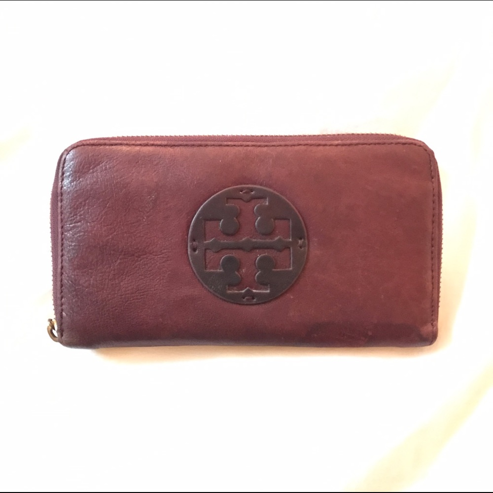 Rare Tory Burch Burgundy/Wine Wallet!