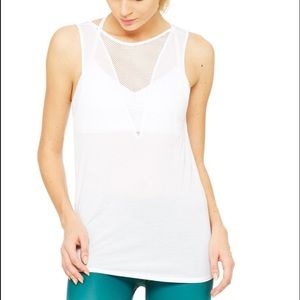 NWT ALO Yoga Warm-Up Tank, white, large