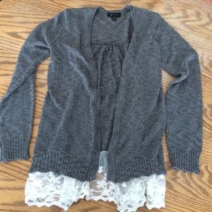 Pretty lace trim cardigan size medium AB Studio