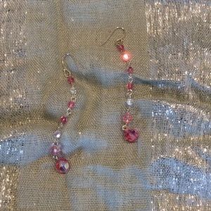 Pink Crystal Dangle Earrings