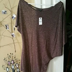 NWT Express Brown Shiny Shirt