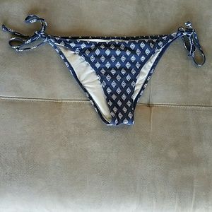 Blue and white Volcom NWOT bikini bottoms