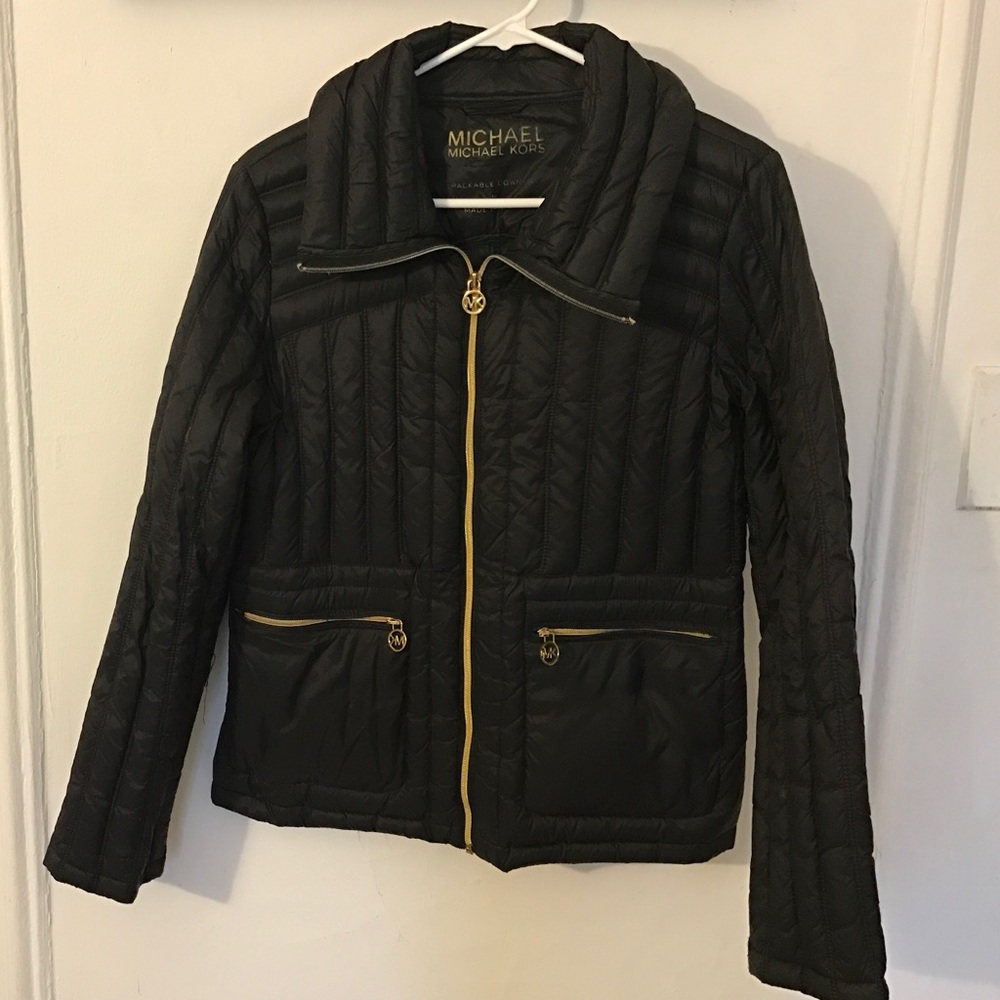 Michael Kors black quilted puffer jacket
