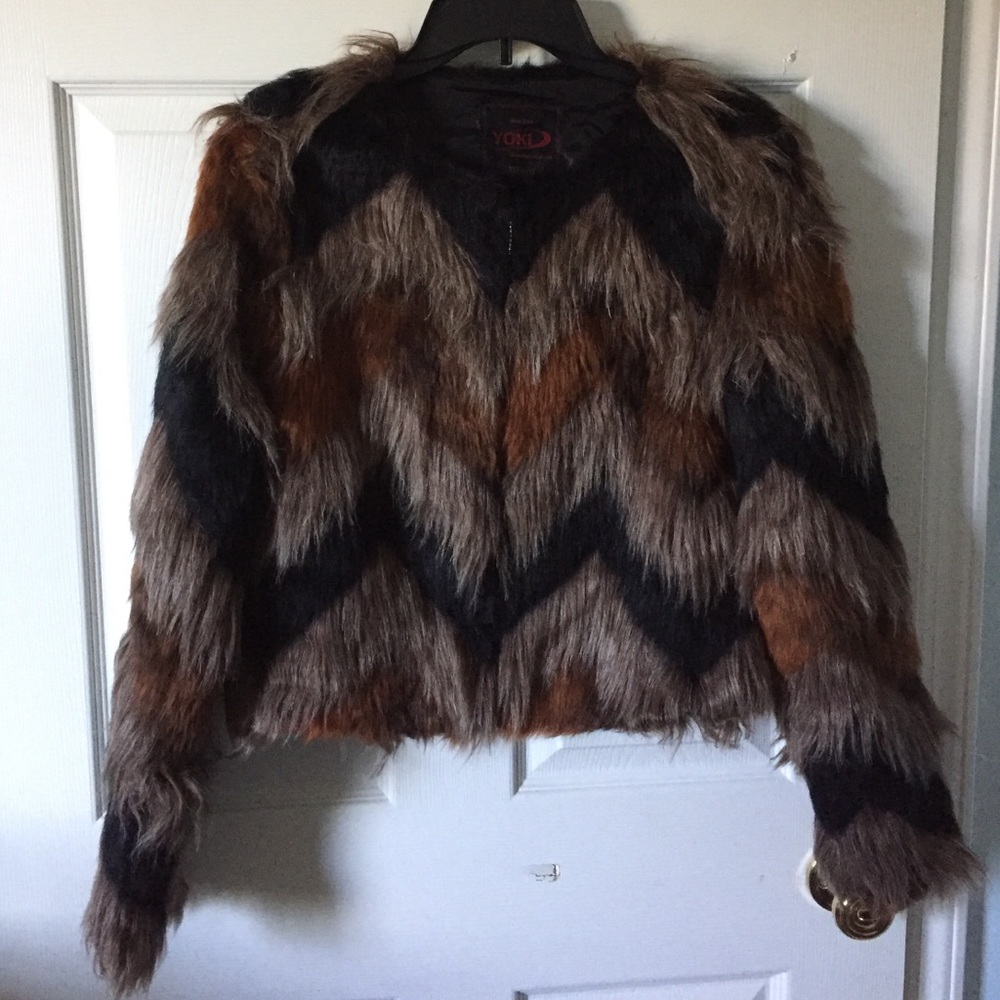 Faux Fur Zig Zag Jacket