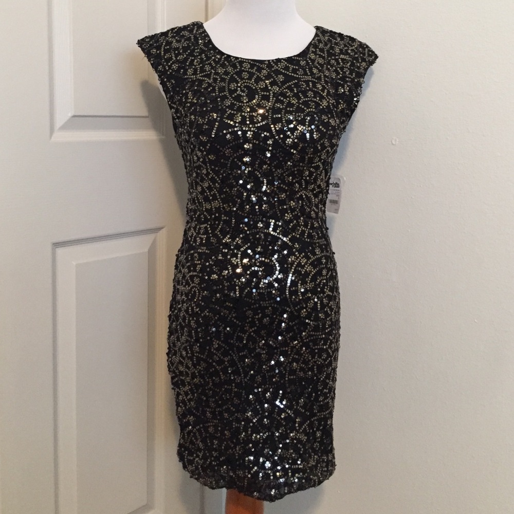 Black & Gold sequin dress