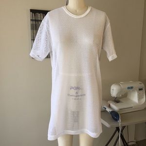 Oversized White Mesh Tee