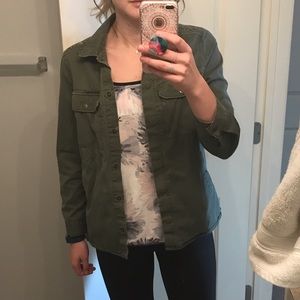 Green military jacket