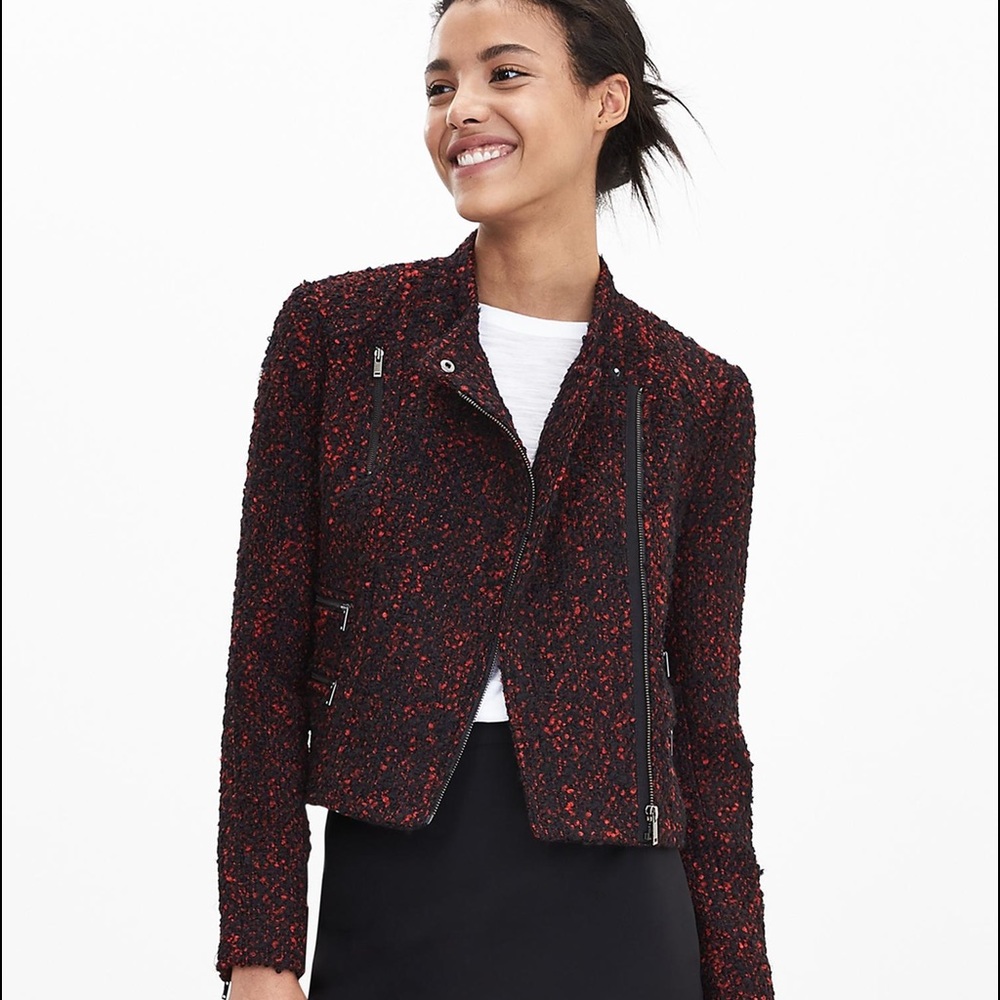 Banana Republic Womens Boucle Moto Blaze