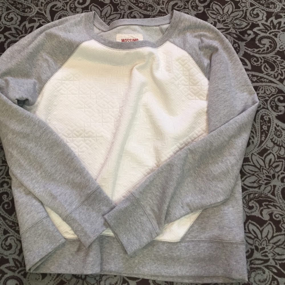 Sweatshirt - white and grey