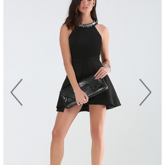 glam fit-and-flare dress w/split skirt overlay 😍 - Picture 1 of 4