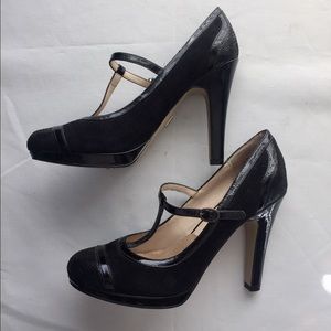 T-strap Black Heels