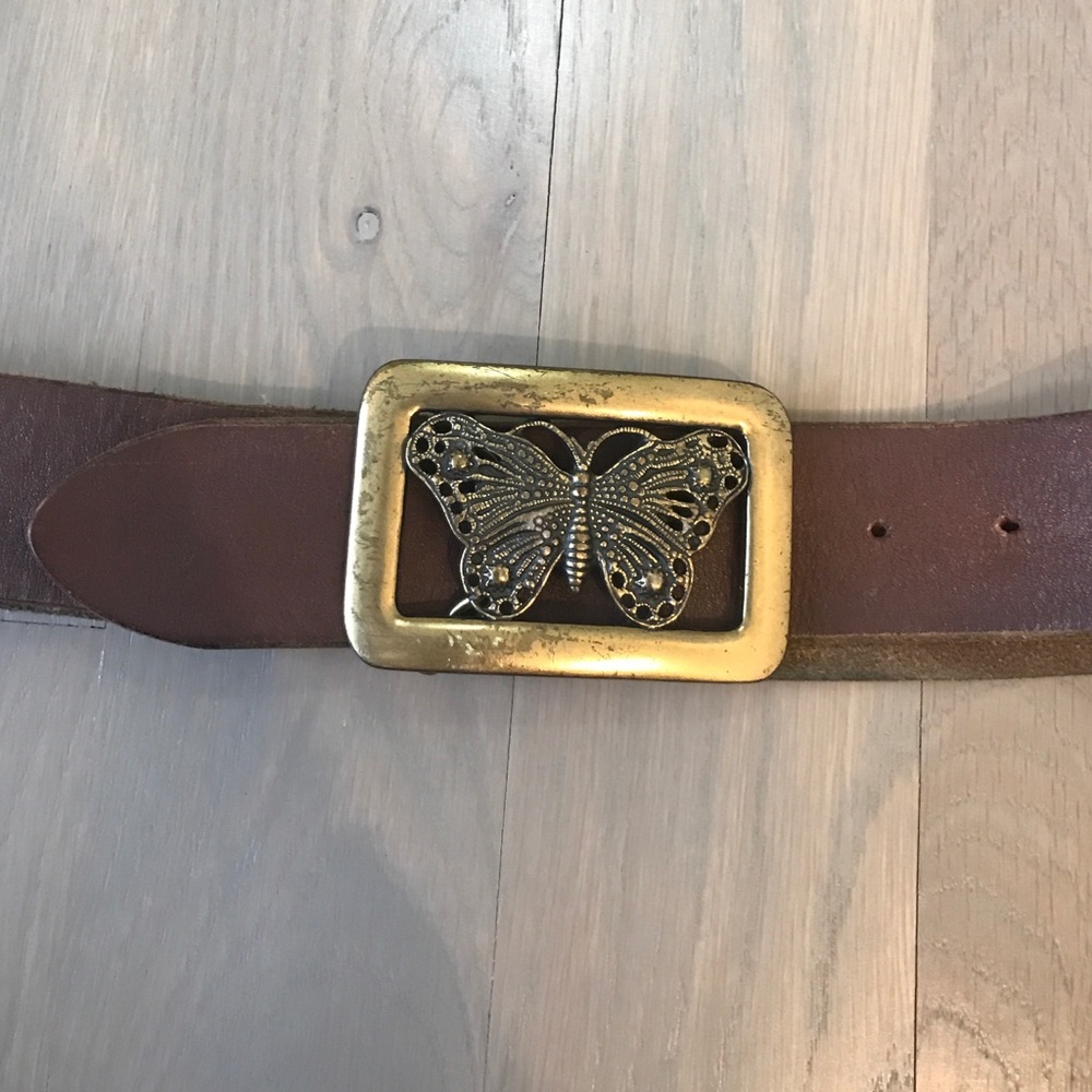 Luck Brand Belt with brass butterfly buckle