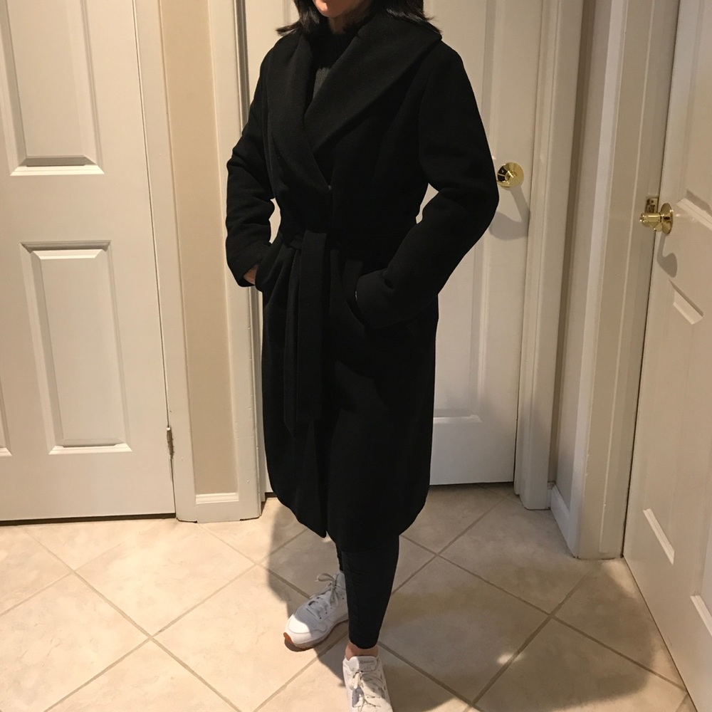 Calvin Klein Black Wool Coat