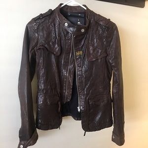 Brown leather jacket