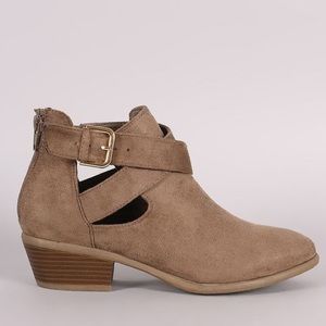 Suede ankle booties