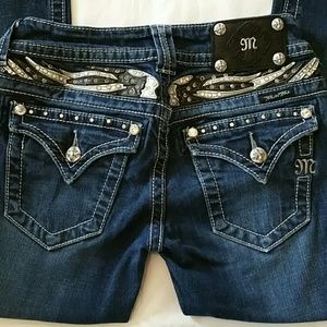 Miss Me Crystal Flaps Bootcut Jeans SZ 25