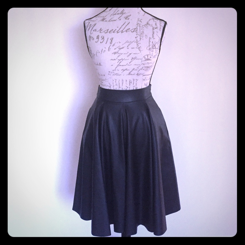 Black leather skirt