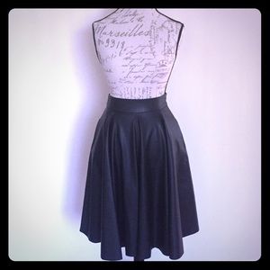 Black leather skirt