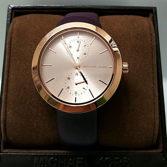 NWT Michael Kors plum rose watch