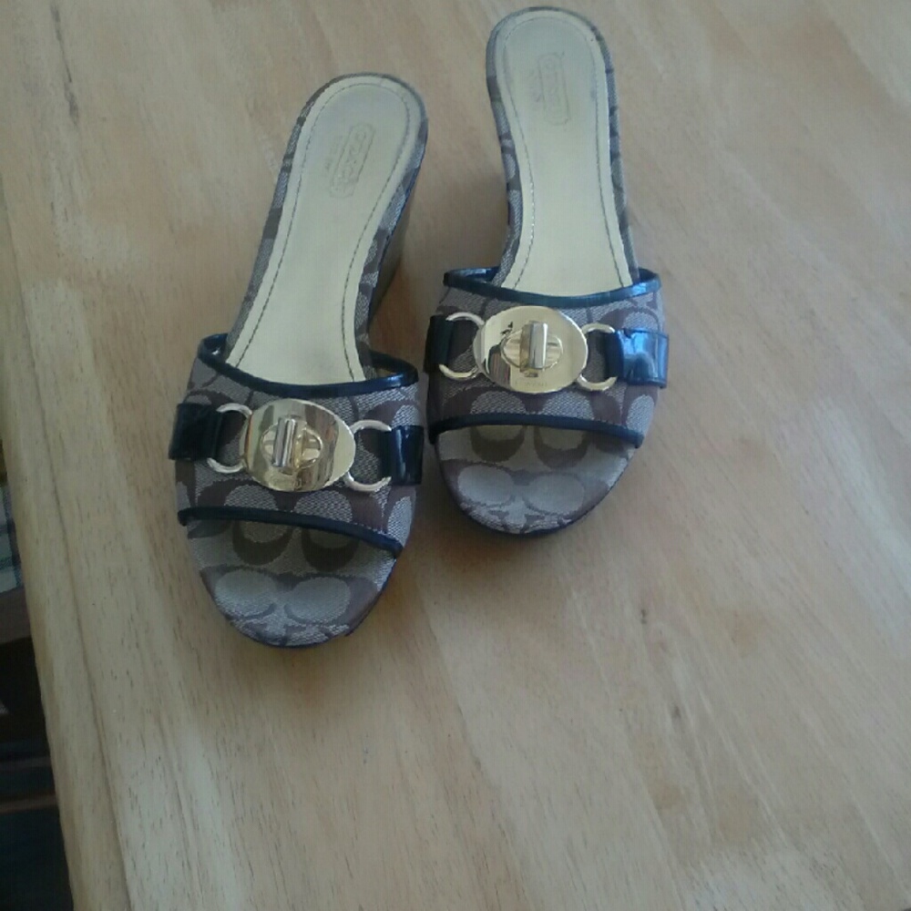 Coach size 8.5 brown wedges---on Hold
