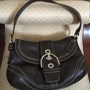 Dark Brown leather coach purse