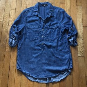 Chambray Polka Dot Pullover