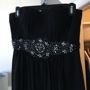 Black strapless prom dress