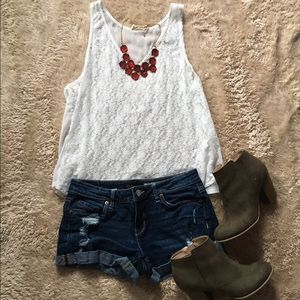 White lace tank
