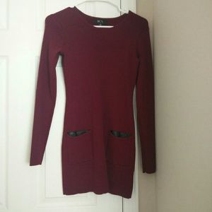 Maroon sweater dress