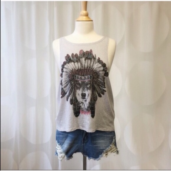 Wolf Boho Graphic Tank😍🤘🏼 - Picture 1 of 4