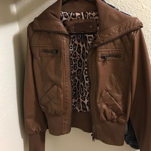 Brown leather jacket