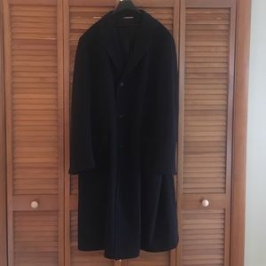 Men's full length navy blue dress coat