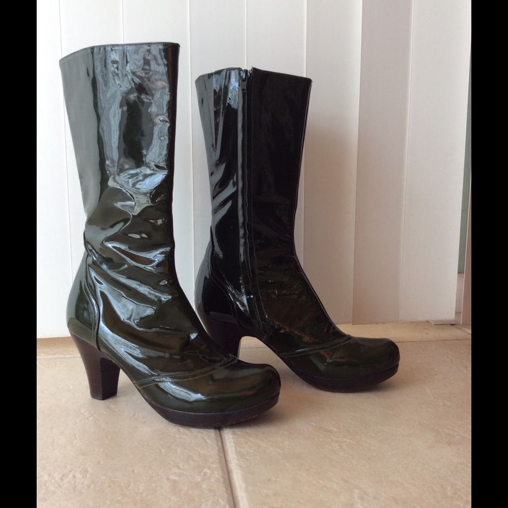 Chie Mihara green patent leather boots- SALE!