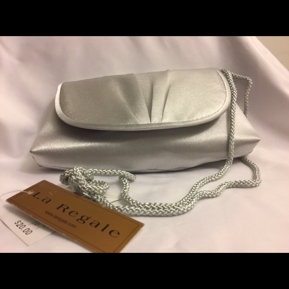Silver evening bag.