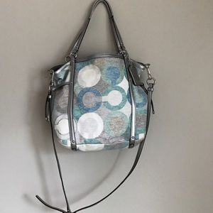 Beautiful patterned canvas coach purse