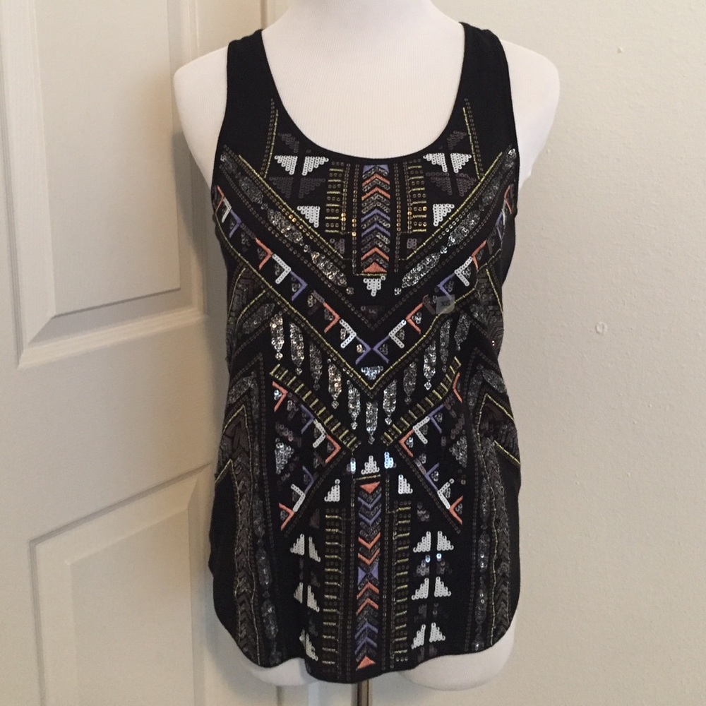 Express sequined tank top