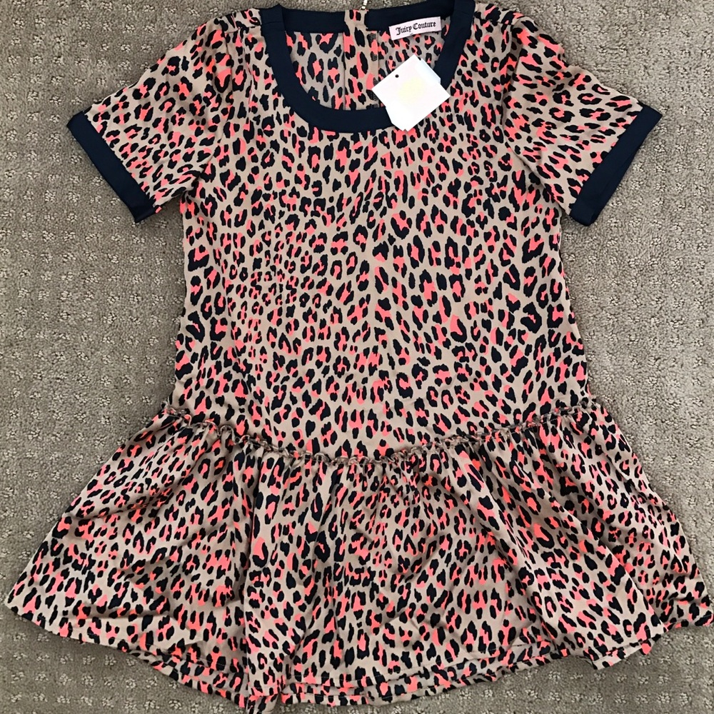 Juicy Couture short sleeve leopard print dress