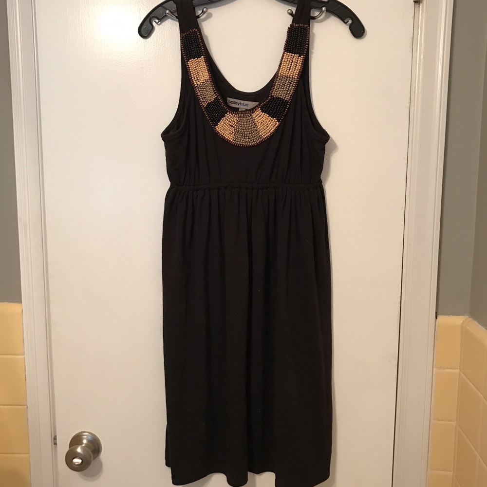 Bailey Blue Dress. Black with brown beading size M