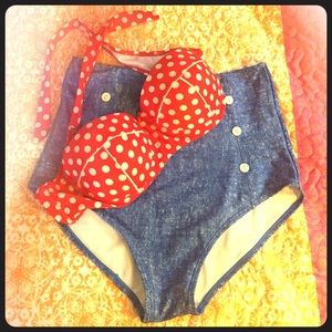 High waisted swim suit