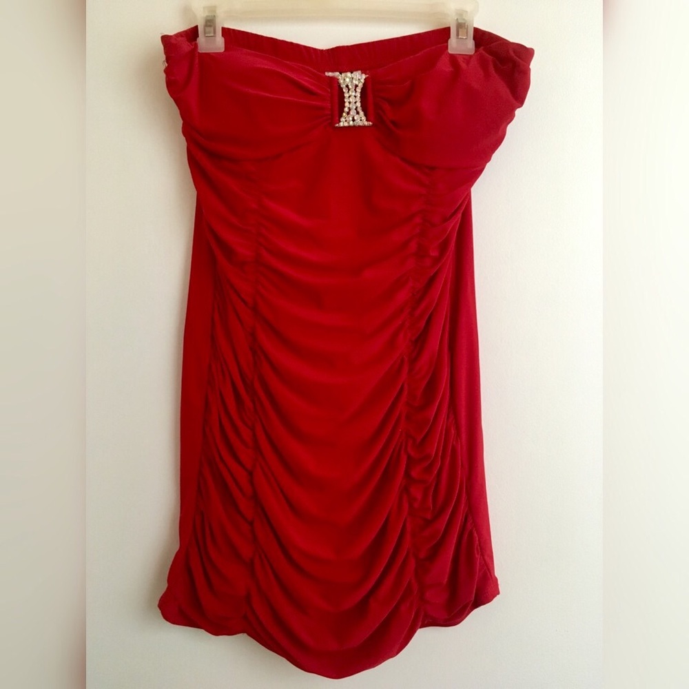 Red Strapless Dress