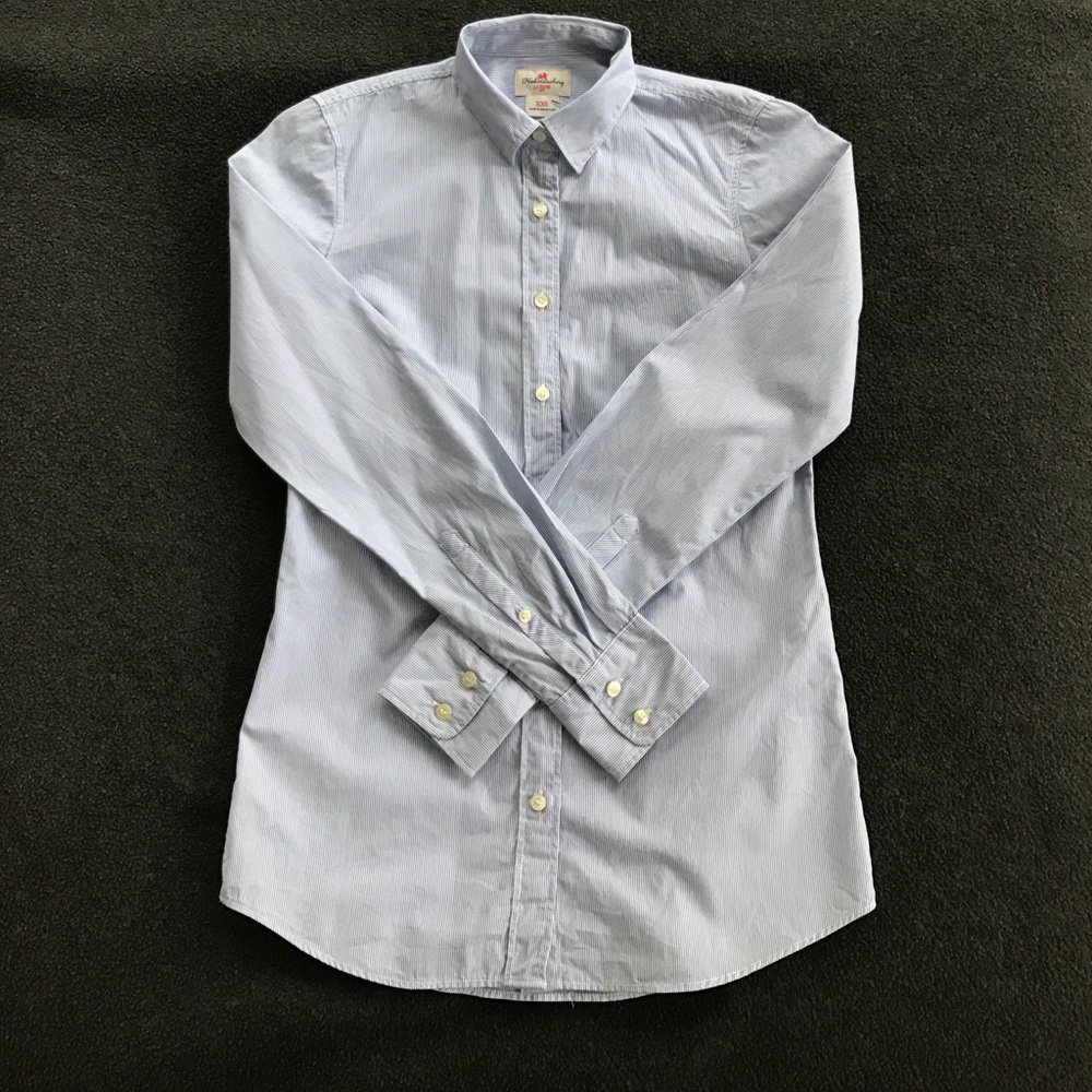 J. Crew Botton Up Cotton Blue & White Stripe Shirt