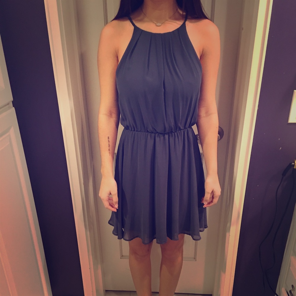 Lush light grey/blue tank dress