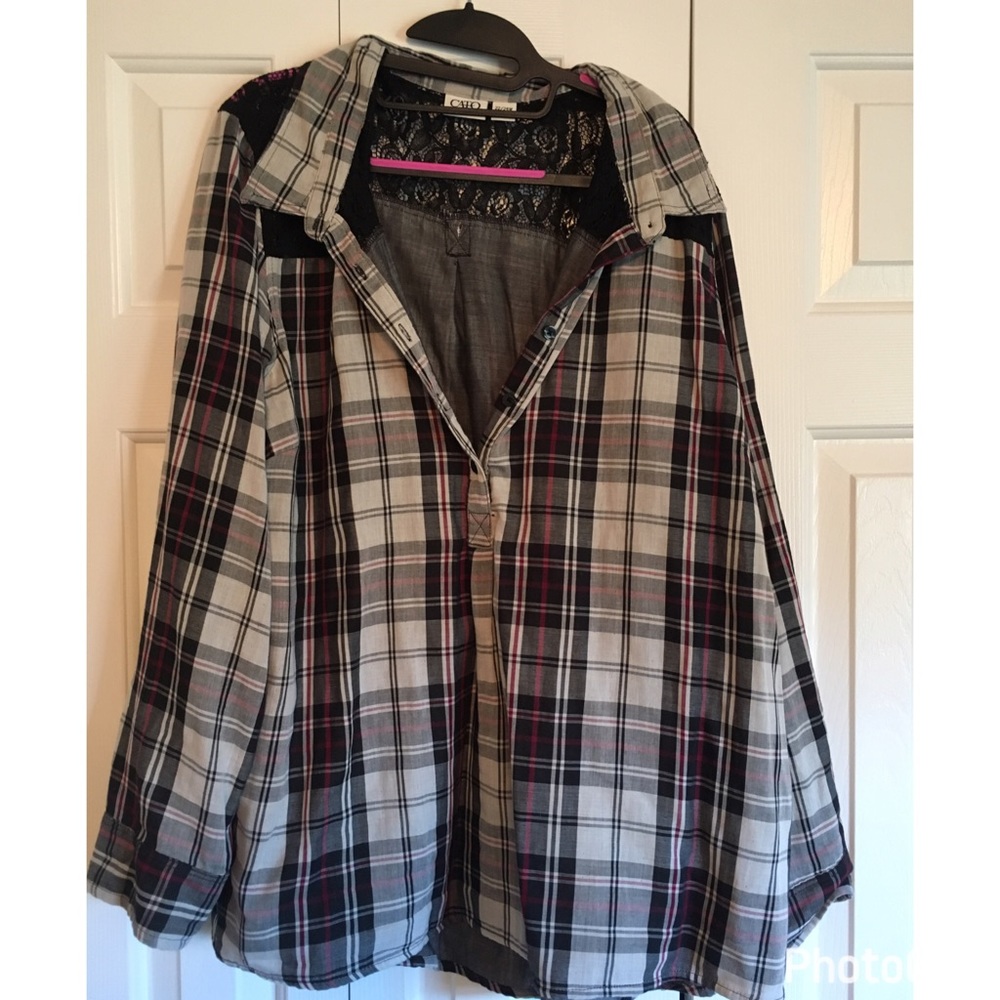 Plaid Lace Blouse