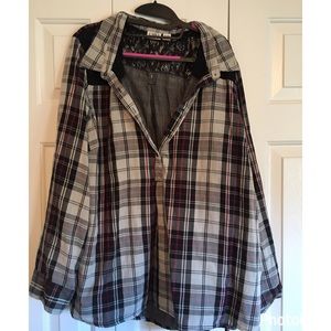 Plaid Lace Blouse