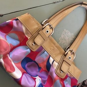 Coach Signature purse in pastels