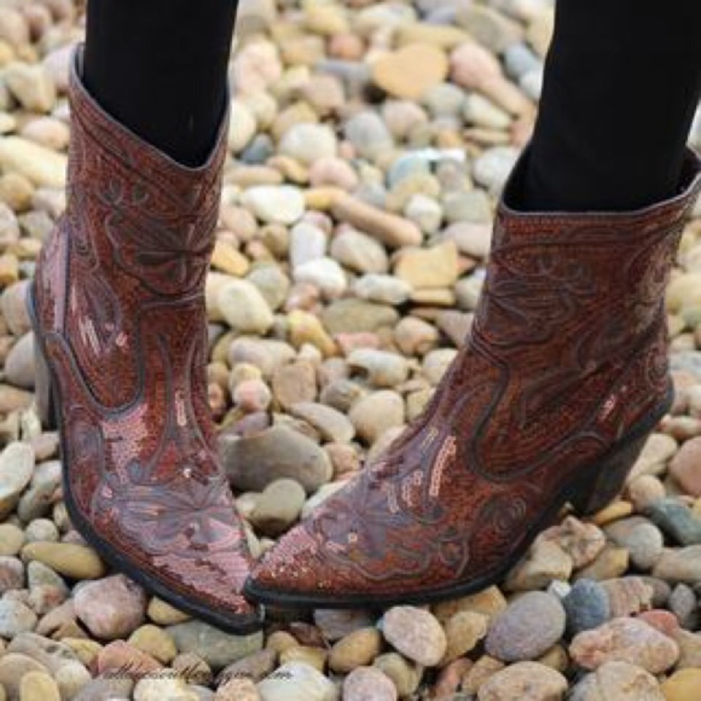 Helen's Heart Sequin Bronze Boot