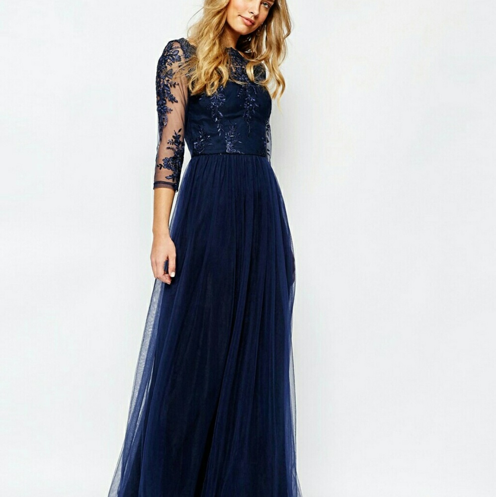 Navy Special Occasion Maxi Dress